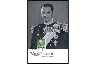 70 øre Fr. IX på maxikort med Kong Frederik IX annulleret København d. 23.11.1950.