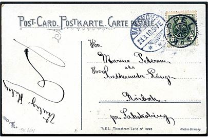 5 øre Fr. VIII på brevkort annulleret med stjernestempel KAPPEL og sidestemplet Nakskov d. 23.3.1910 til Rørbæk pr. Sakskøbing.
