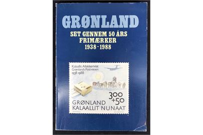 Grønland set gennem 50 års frimærker 1938-1988 udgivet af Grønlands Postvæsen og Det Grønlandske Selskab. 128 sider.