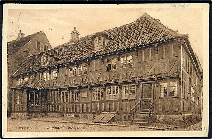5 øre Chr. X på brevkort annulleret med stjernestempel RØRMOSEHUS og sidestemplet Aarup d. 19.7.1918 til Brønshøj pr. København.