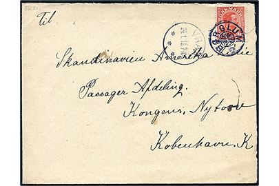 10 øre Chr. X på brev annulleret med stjernestempel BØRGLUM og sidestemplet Vraa d. 24.1.1916 til København.