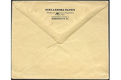 6 øre Bølgelinie på fortrykt kuvert fra Finlandshjælpen sendt som tryksag fra København d. 15.12.1947 til Hillerød.