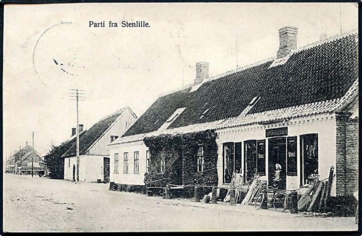 5 øre Fr. VIII på brevkort (Parti fra Stenlille) annulleret med brotype Ia Feltpostkontor * No. 2. * d. 2.10.1908 til Nykøbing F. Sendt under efterårsmanøvren på Sjælland i 1908.