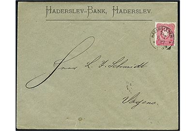 10 pfg. Adler på brev annulleret Hadersleben 2. d. 8.7.1887 til Woyens.