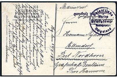 Ufrankeret marinepostkort dateret d. 24.11.1918 (efter våbenhvilen) med briefstempel Kaiserlische Marine Seeflugstation Helgoland til Altendorf.