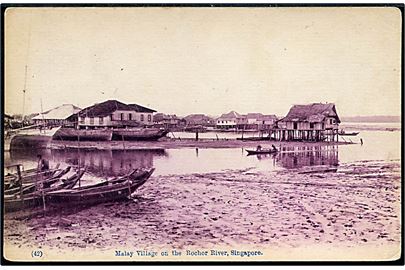 Singapore, Malaya Village on the Rochor River. No. 42.