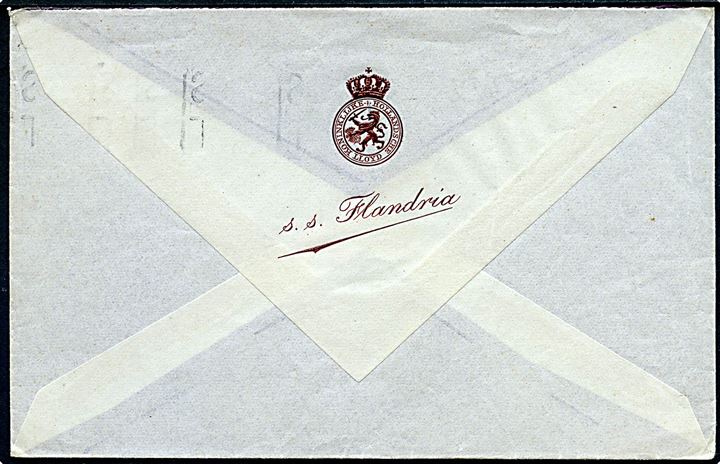 40 cts. Alfonso XIII på fortrykt kuvert fra hollandske skib S/S Flandria annulleret med britisk skibsstempel Southampton Paquebot / British Goods are Best d. 28.5.1926 til Köln, Tyskland.