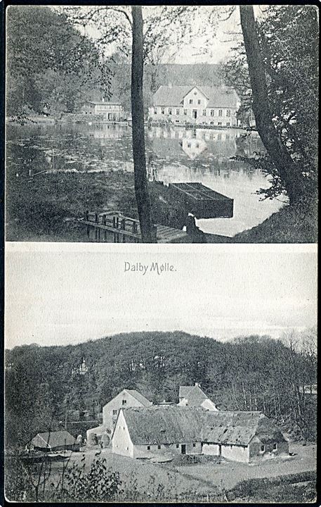 5 øre Fr. VIII på brevkort (Dalby Mølle) annulleret med bureau Kolding - Hejlsminde T.5 d. 1.1.1912 til Lyngby Landboskole.