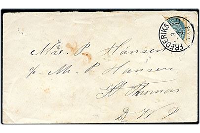 Halveret 4 cents Tofarvet på brev fra Frederiksted d. 3.3.1903 til St. Thomas. Ank.stemplet i St. Thomas d. 4.3.1903.