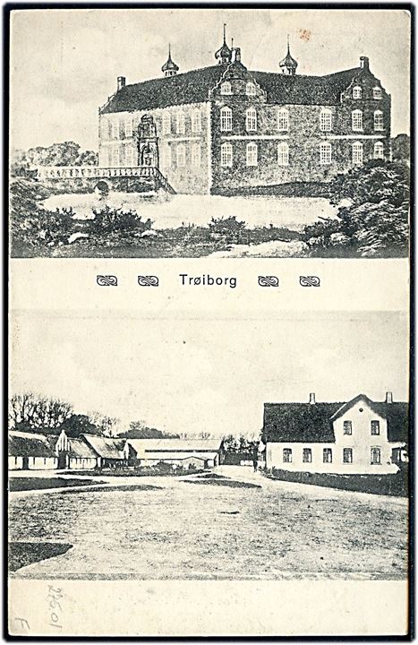 Ufrankeret feltpostkort (Tröiborg) dateret Visby med bureaustempel Tondern - Hvidding Bahnpost Zug 1224 d. 17.8.1916 til sønderjysk soldat.