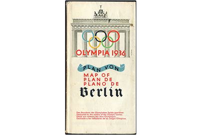 Olympiade Berlin 1936. Særligt bykort for Olympiaden i Berlin med specialkort over bla. Reichssportfeld, Stadion, Das Olympische Dorf.