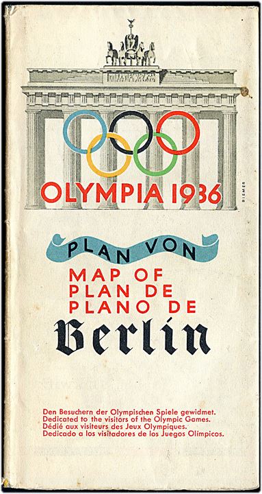 Olympiade Berlin 1936. Særligt bykort for Olympiaden i Berlin med specialkort over bla. Reichssportfeld, Stadion, Das Olympische Dorf.