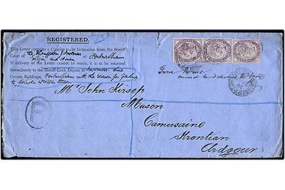 1d Victoria (3) på officielt anbefalet brev fra Fort William d. 17.5.1892 til Ardgour. Returneret jf. påtrykt instruks.