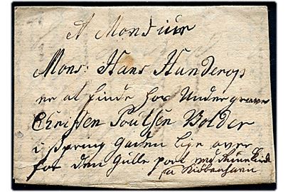 1767. Pakkefølgebrev medfølgende et Uhrværk i Sølvkæde med langt indhold dateret i Odense d. 19.6.1767 til Kjøbenhavn.
