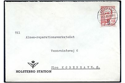 60 øre Sonne på fortrykt DSB kuvert fra Holstebro Station annulleret med brotype Vd Holstebro B. d. 11.5.1968 til København.