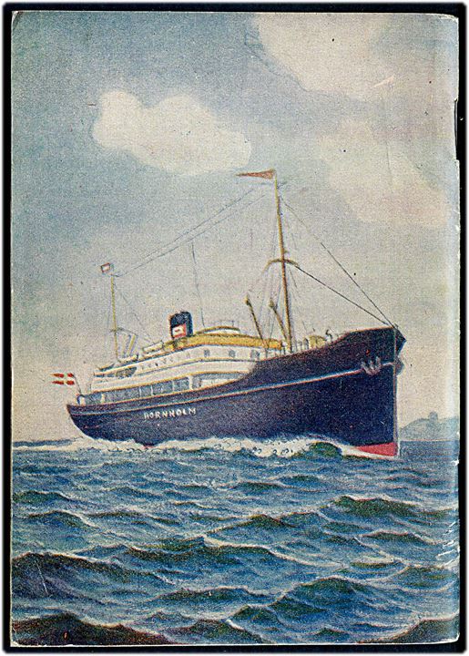 Bornholm 1932, lille rejsebrochure med landkort, sejlplaner for skibsforbindelser og køreplaner for de bornholmske jernbaner. Illustreret 82 sider.