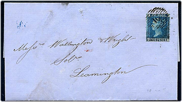 2d Victoria pl. 8 på brev annulleret med nr.stempel 16 fra London d. 3.3.1860 til Leamington.