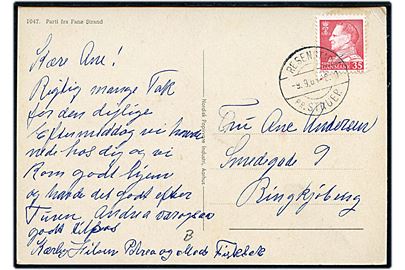35 øre Fr. IX på brevkort (Parti fra Fanø Strand med automobiler) annulleret med pr.-stempel Resenstad pr. Struer d. 9.9.1964 til Ringkøbing.