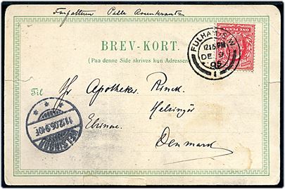 1d Edward VII på brevkort fra forfatteren Palle Rosenkrantz i Fulham d. 9.12.1905 til Helsingør, Danmark.