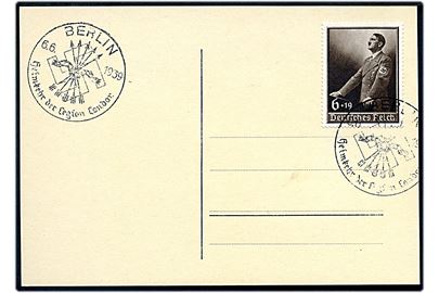 6+19 pfg. Hitler på uadresseret brevkort annulleret med særstempel Berlin Heimkehr der Legion Condor d. 6.6.1939.
