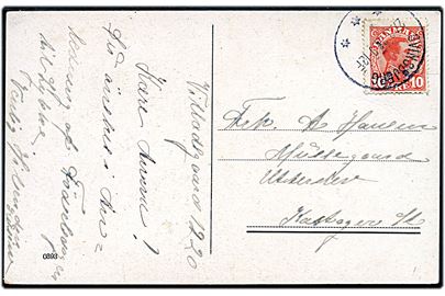 10 øre Chr. X på brevkort annulleret med brotype IIIb Svinsbjerg d. 27.3.1920 til Kastager St.
