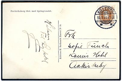 10 øre Chr. X 60 år på brevkort annulleret med brotype Id Hillerød ** d. 13.9.1931 til Aakirkeby.