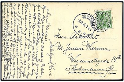 5 øre Chr. X på brevkort annulleret med stjernestempel GRAUBALLE og sidestemplet Silkeborg d. 8.12.1916 til København.