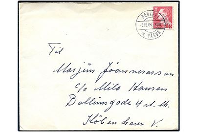 35 øre Fr. IX på brev annulleret med pr.-stempel Porkeri pr. Vágur d. 3.10.1964 til København.