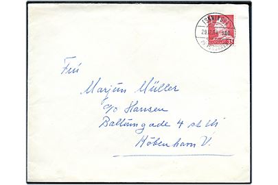 35 øre Fr. IX på brev annulleret med pr.-stempel Funningur pr. Tórshavn d. 29.12.1964 til København.