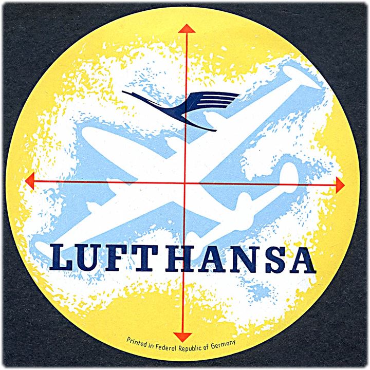 Lufthansa bagagemærke med flyver. Ubrugt.