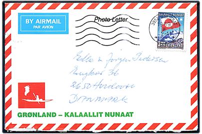 3,20 kr. Grønlands Hjemmestyre på Photo Letter fra Ilulissat d. 2.11.1989 til Hvidovre.