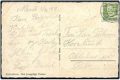 15 øre Fr. IX på brevkort dateret på Mandø d. 1.2.1949 annulleret med pr.-stempel Vester Vedsted pr. Ribe d. 2.2.1949 til Obbekær pr. Ribe. Mandø havde 174 indbyggere (1950).