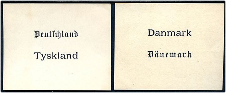Genforeningen 1920. To stemmesedler: Deutschland / Tyskland og Danmark / Dänemark fra afstemningen i Sønderjylland 1920.
