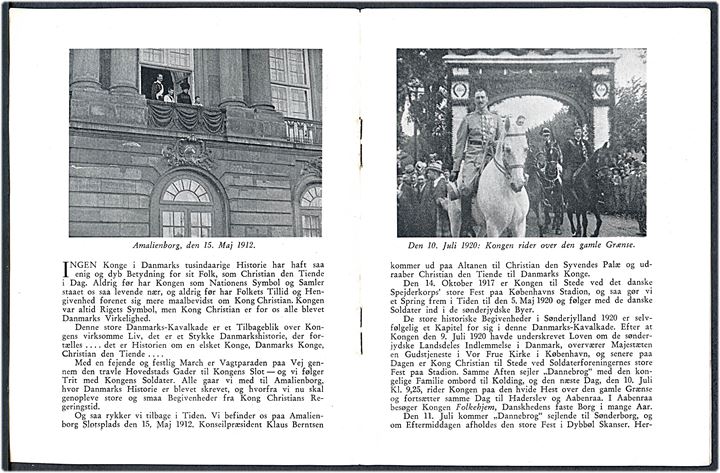 Danmarks Konge Christian den Tiende 1870 - 1940. Lille illustreret 8 siders brochure i forbindelse med jubilæumsfilmen fra Palladium 1940.