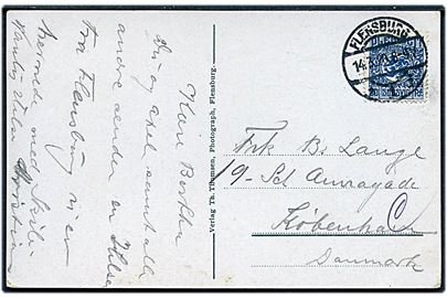 20 pfg. Fælles udg. på brevkort stemplet Flensburg d. 14.3.1920 til København, Danmark.