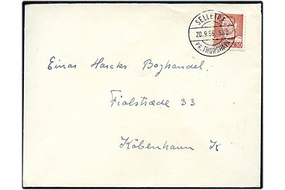 30 øre Fr. IX på brev annulleret med pr.-stempel Selletræ pr. Thorshavn d. 20.9.1955 til København.