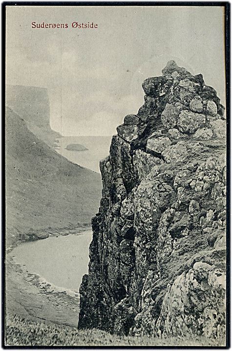 10 øre Fr. VIII på brevkort (Suderøens Østside) annulleret med brotype Ig Thorshavn d. 9.6.1908 til Berlin, Tyskland.