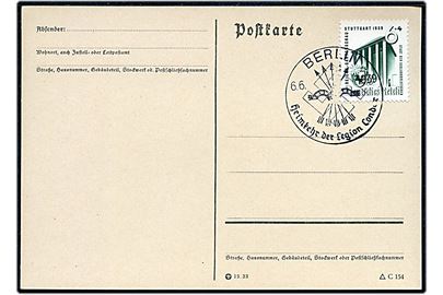 6+4 pfg. på filatelistisk uadresseret brevkort annulleret med særstempel Berlin Heimkehr der Legion Condor d. 6.6.1939.