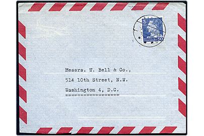 60 øre Fr. IX single på luftpostbrev fra Ålborg d. 3.6.1961 til Washington D.C., USA.