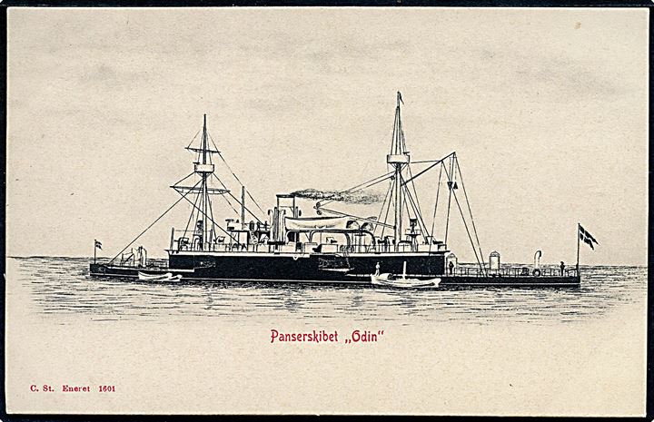 Dansk Marine. Panserskibet “Odin”. Stenders no. 1601. Kvalitet 9