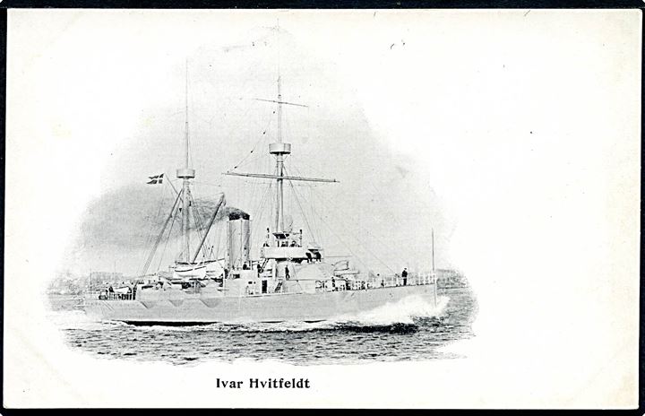 Dansk Marine. Panserskibet “Ivar Hvitfedt”. Aug. P. Nielsen no. 8715. Kvalitet 8
