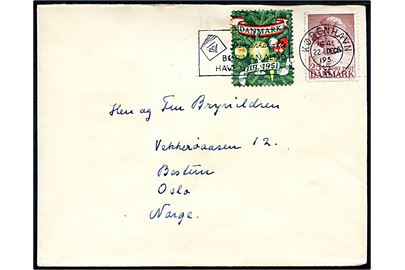 25+5 øre Børneforsorg og Julemærke 1951 på brev fra København d. 22.12.1951 til Oslo, Norge.
