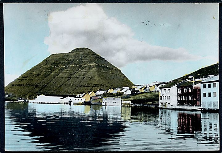 25 øre Fr. IX og Føroya Barnaheim mærkat på brevkort (Klakksvik) fra Tórshavn d. 19.12.1963 til København.