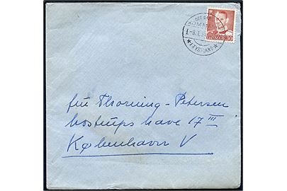 30 øre Fr. IX på brev annulleret med brotype stempel Det danske Kommando / I - I / * i Tyskland * d. 9.1.1954 til København.