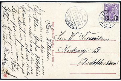 12/15 øre Provisorium på brevkort (Stranden ved Blokhus) annulleret med stjernestempel BLOKHUS og sidestemplet Pandrup d. 10.7.1926 til Charlottenlund.