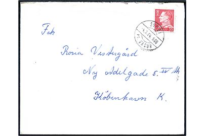 35 øre Fr. IX på brev annulleret med pr.-stempel Sumba pr. Vagúr d. 4.3.1964 til København.