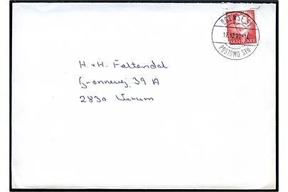 3,50 kr. Margrethe (defekt) på brev annulleret med Ulsted-type stempel Odense SV / Postomd. Syd d. 17.12.1991 til Virum.