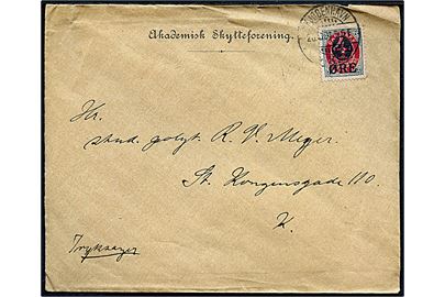4/8 øre Provisorium single på lokal tryksag fra Akademisk Skytteforening i Kjøbenhavn d. 26.10.1904. 