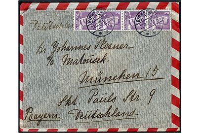 15 øre Fr. IX (4) på brev fra Birkerød d. 22.12.1952 til München, Tyskland.