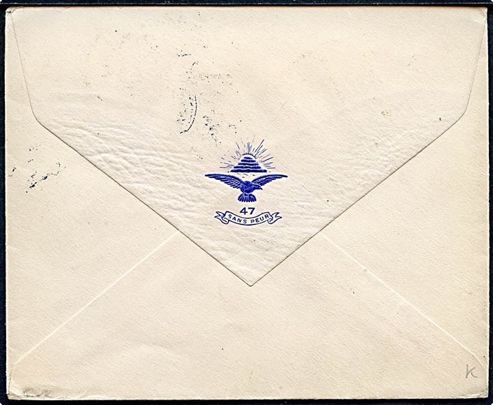 2 mills. og 5 mills. Luftpost på fortrykt kuvert fra 47 Squadron Royal Air Force stemplet Sudan Air Mail Khartoum d. 26.11.1933 til London, England.